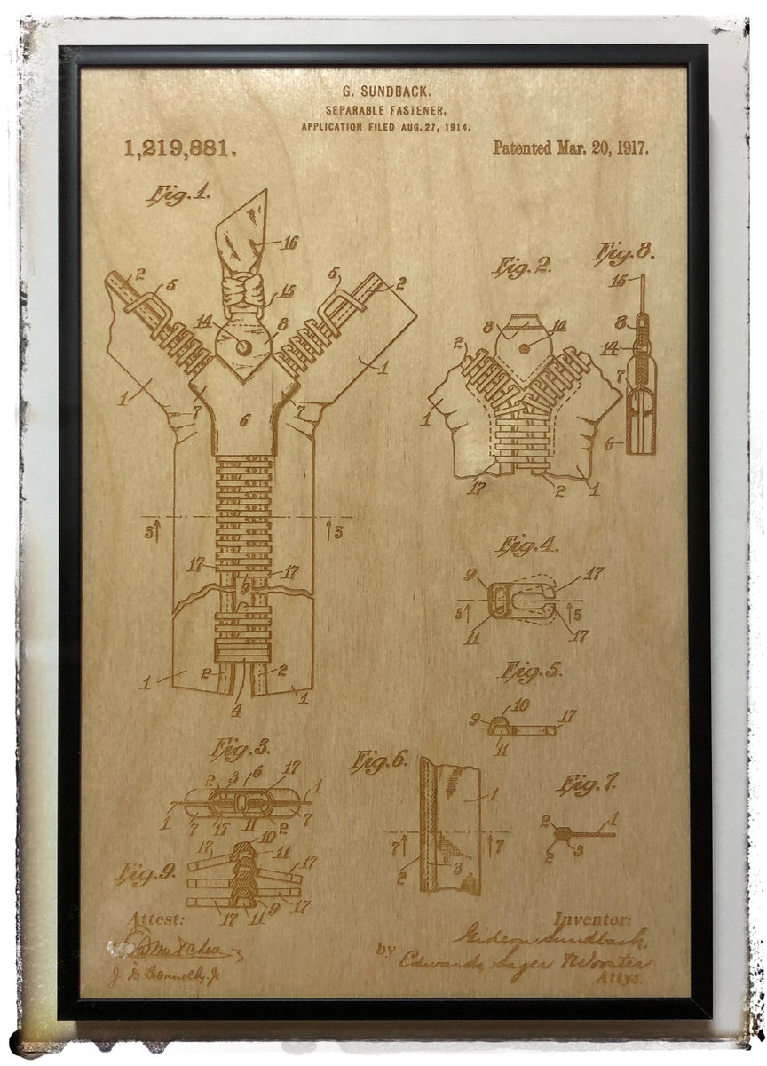 Zipper Patent Drawing WoodPatentArt