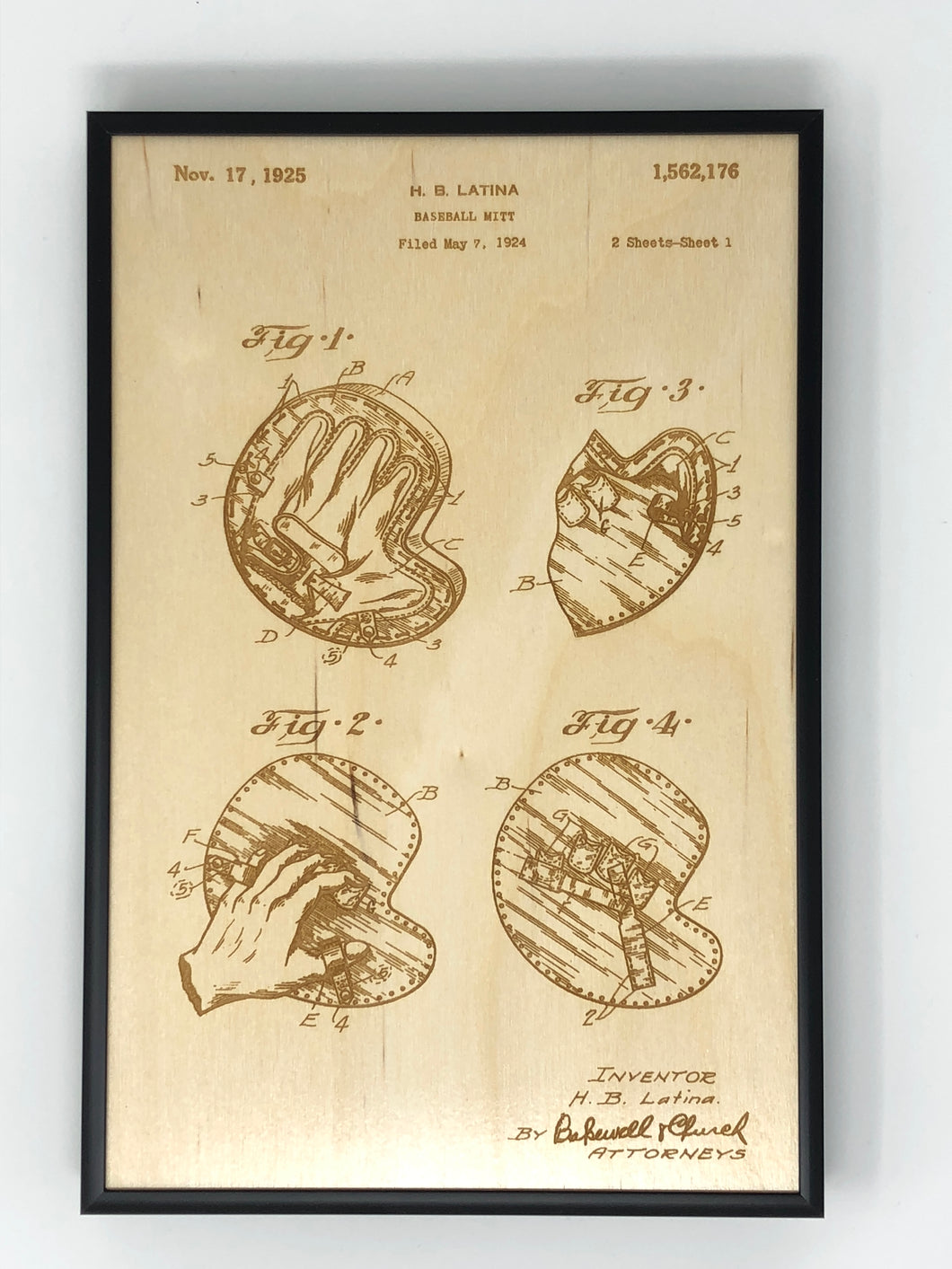 Baseball Mitt Patent Drawing