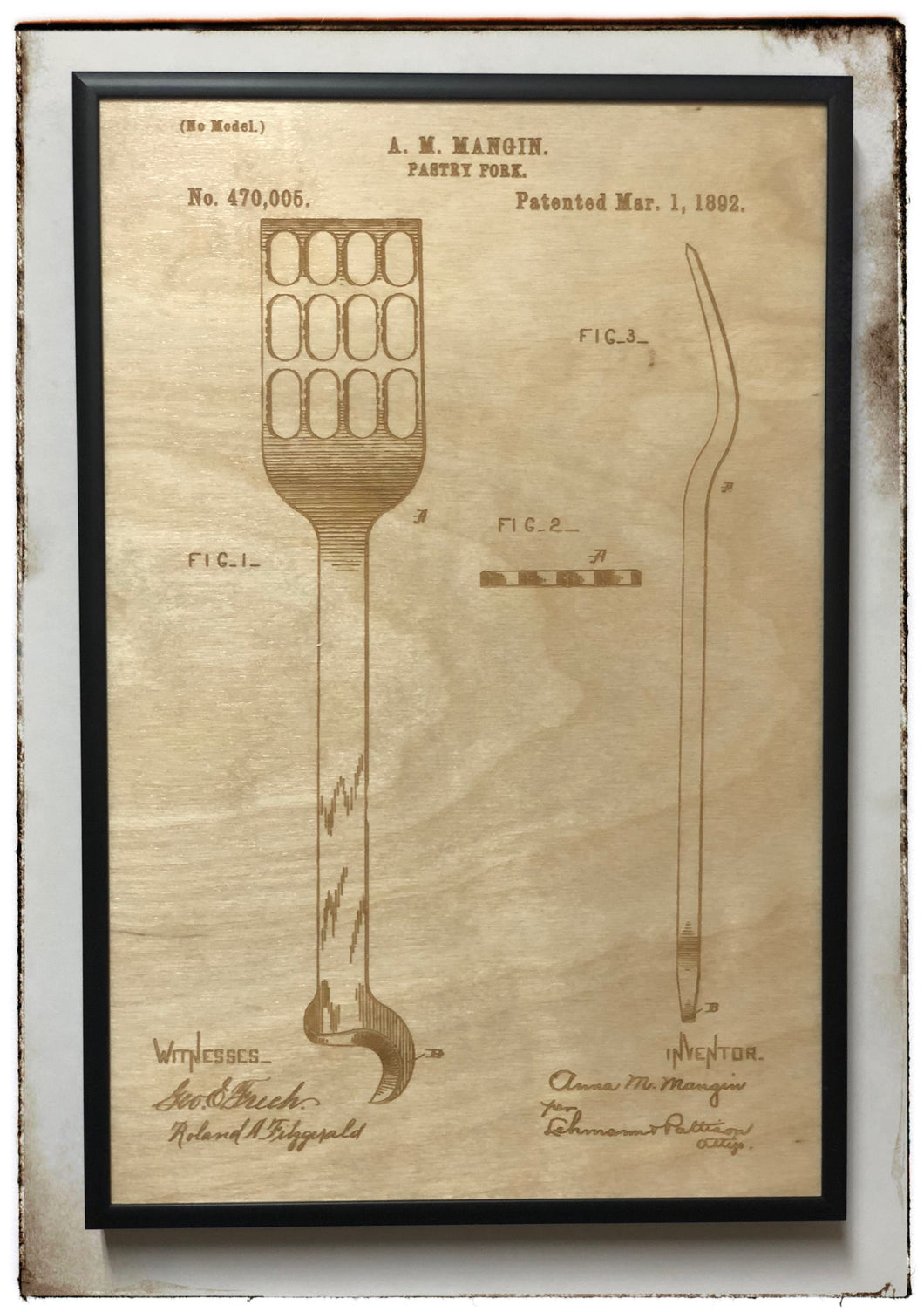 Pastry Fork Patent Drawing