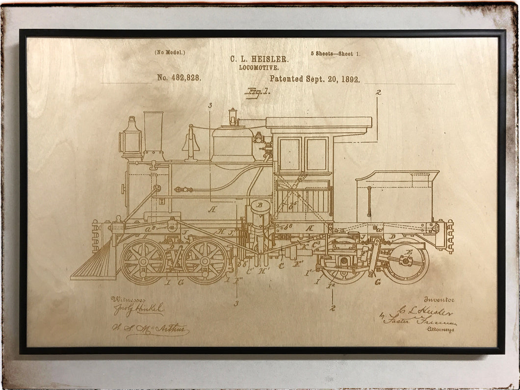 Heisler Locomotive Patent Drawing