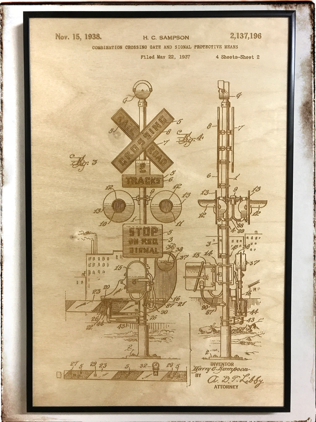 Railroad Crossing Gate Patent Drawing