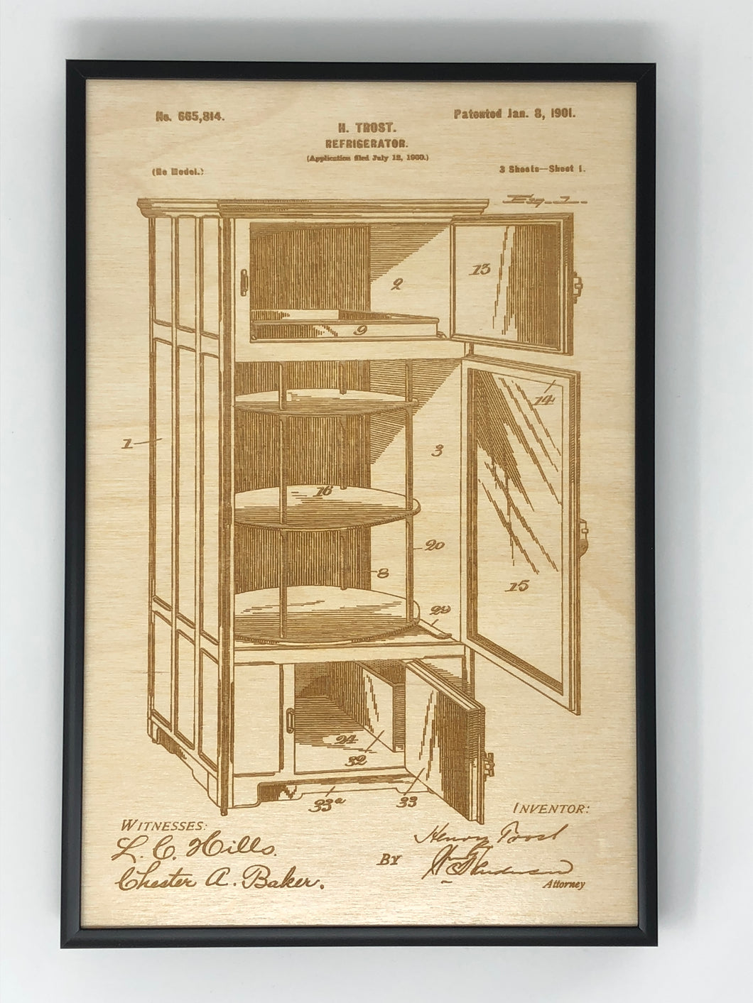 Refrigerator Patent Drawing