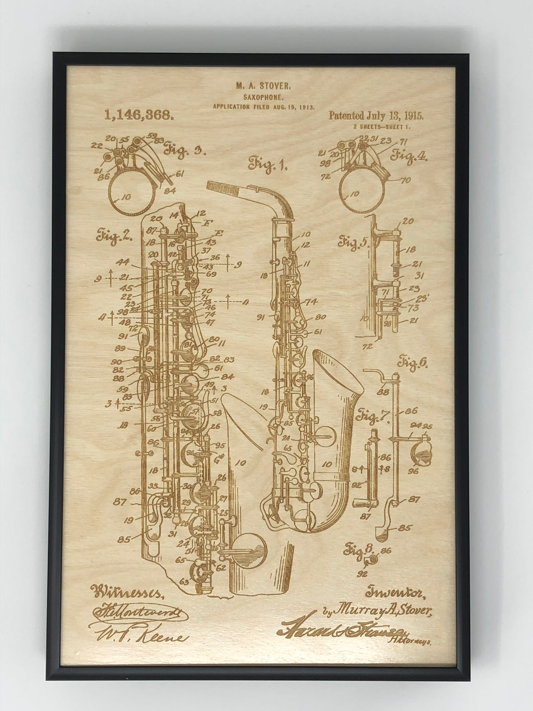 Saxophone Patent Drawing