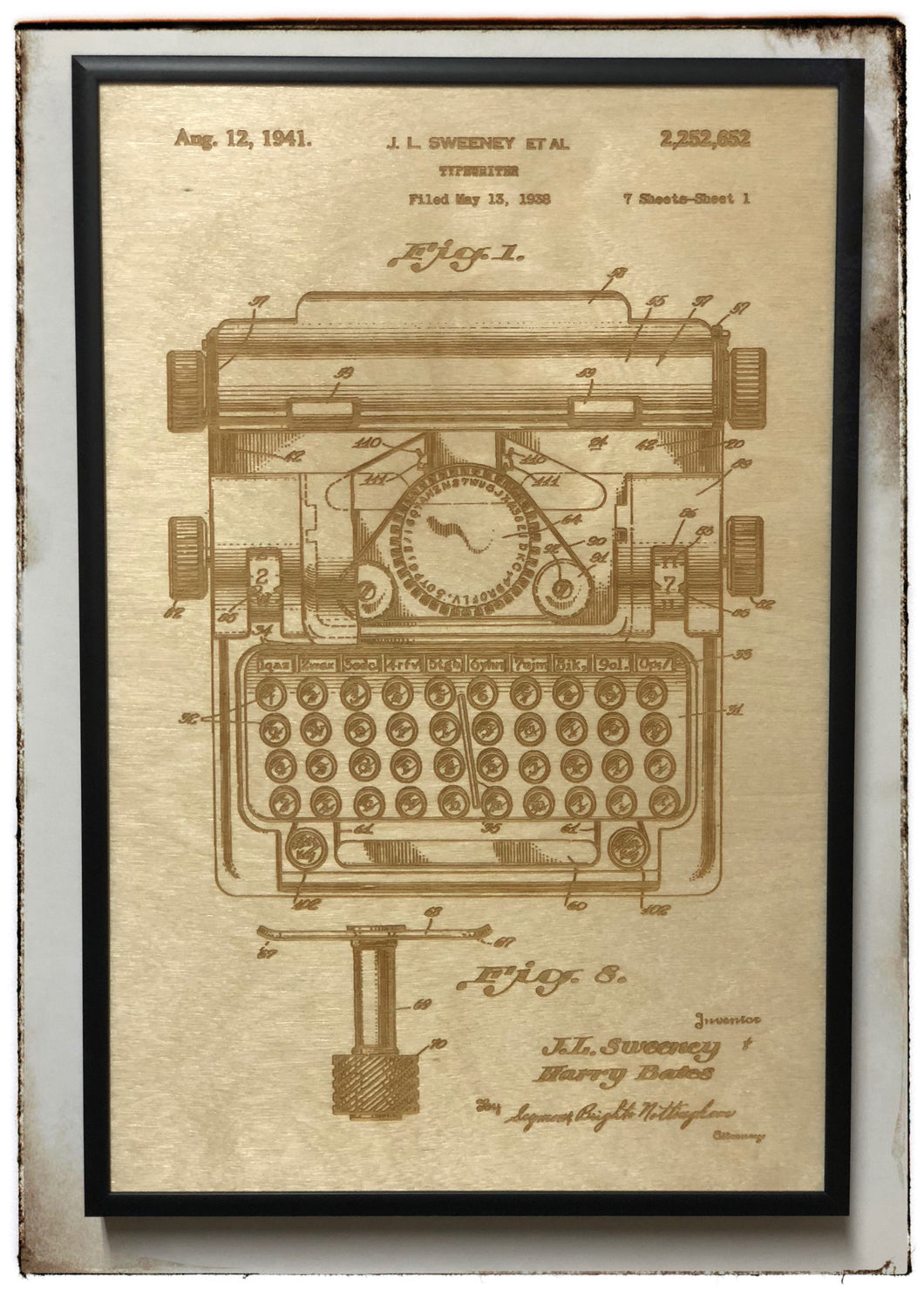 Typewriter Patent Drawing