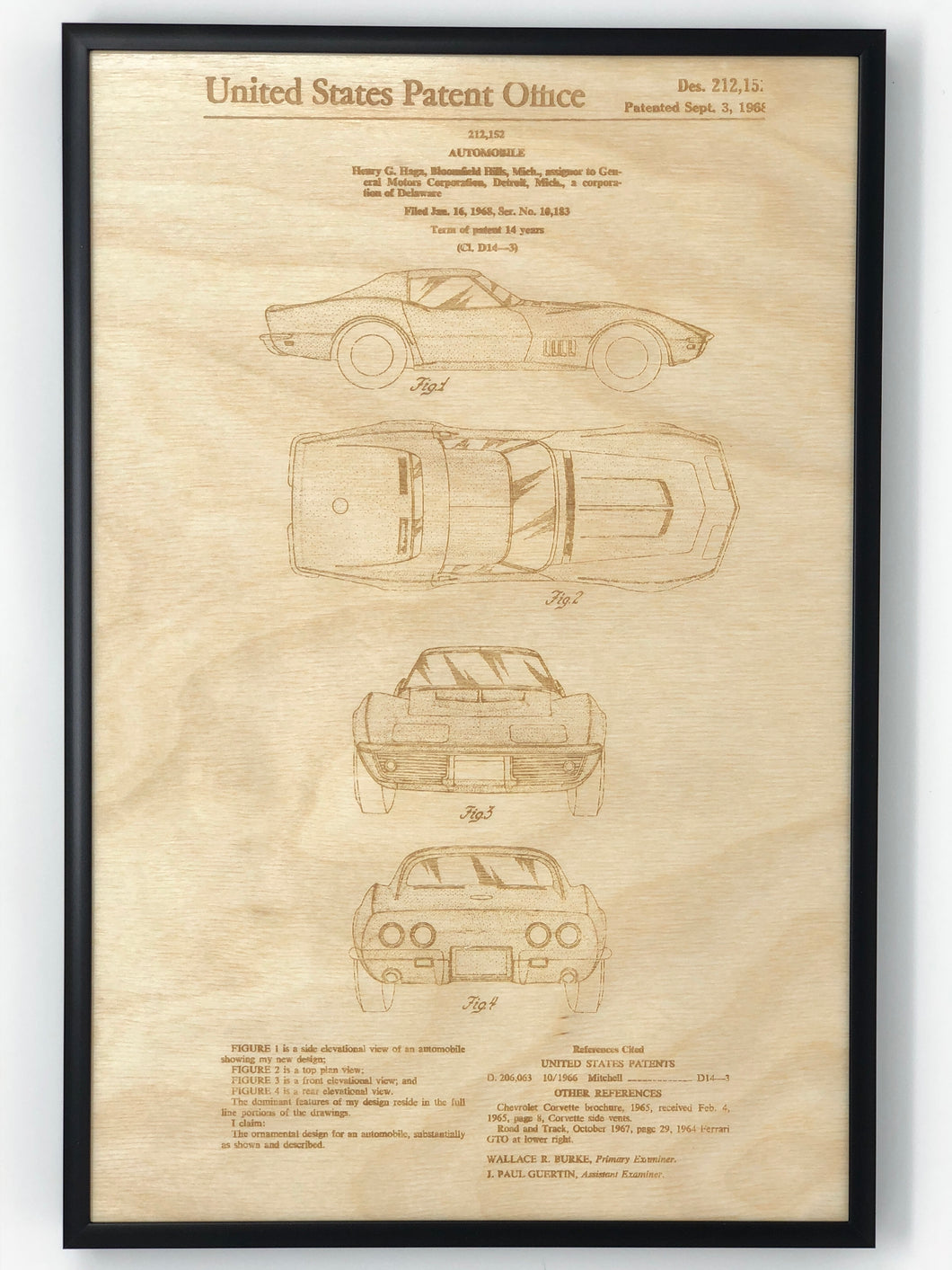 68 Vette Patent Drawing